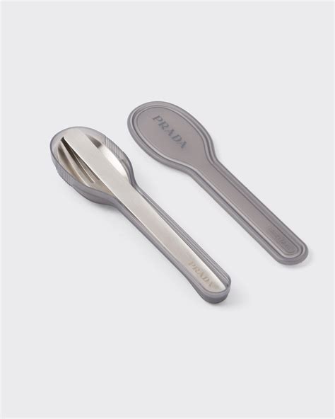 besteck prada|Steel Gray Stainless steel cutlery set .